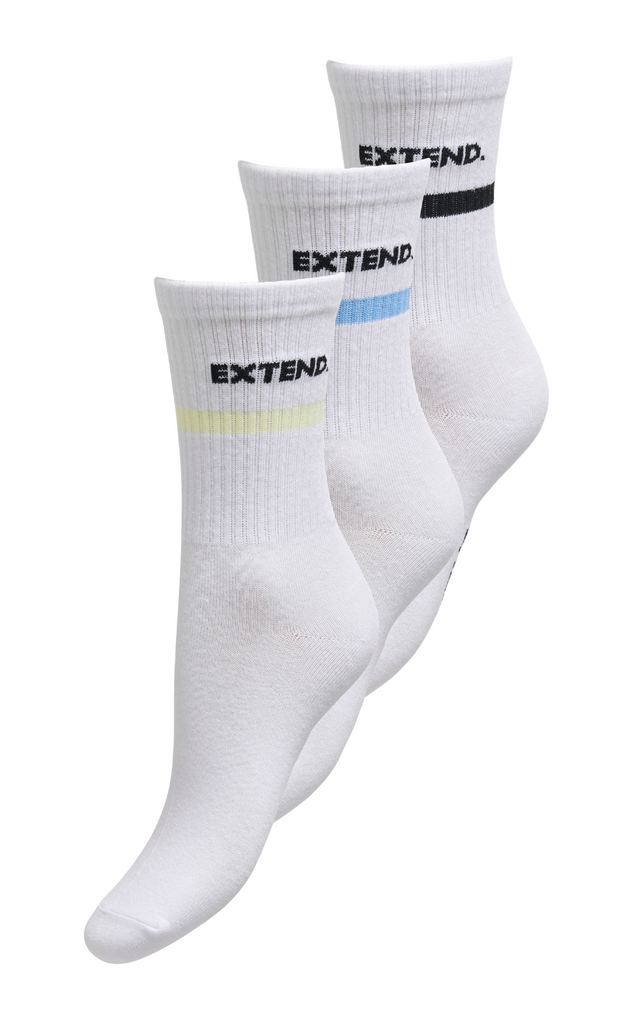 ONLY Strømper - Extend 3 Pack - White/Pastel Yel