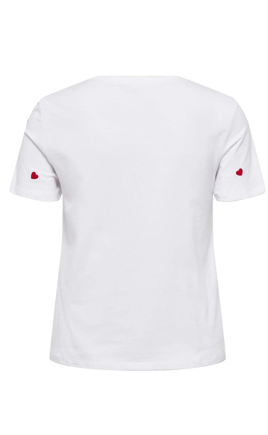 ONLY T-shirt - Ketty Life - Bright White/Heart