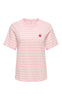 ONLY T-skjorte - Livina - Rosy Touch/ Cloud Dancer/ Raspberry