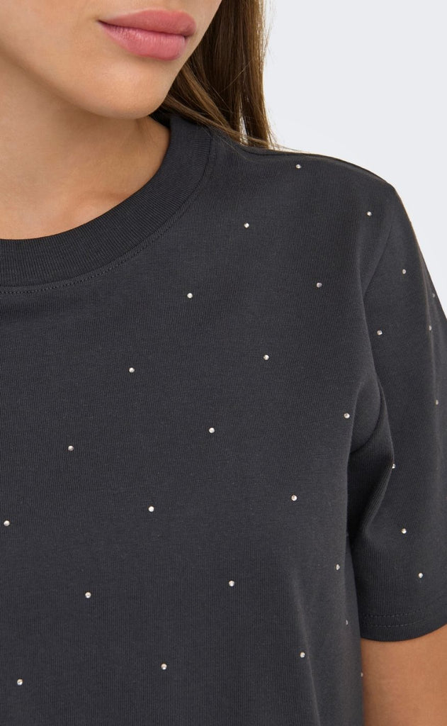ONLY T-shirt - Monja Studs - Phantom Studs
