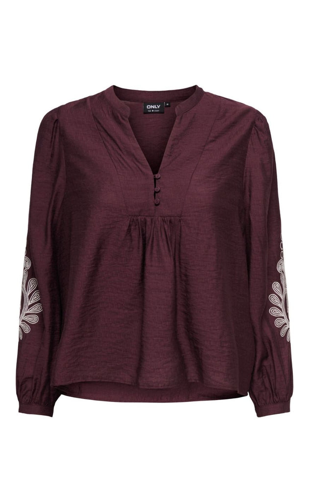 ONLY Topp - Kana - Winetasting Sandshell Embroidery