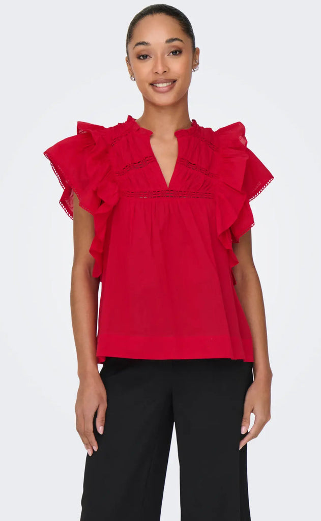 ONLY Topp - Sunny - High Risk Red