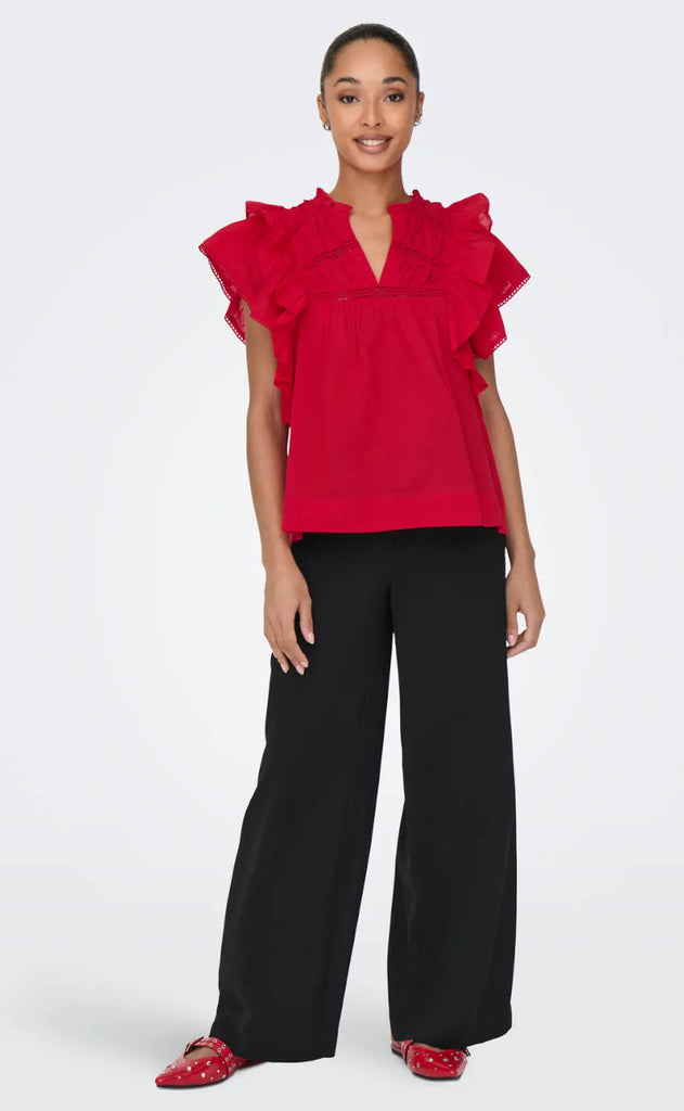 ONLY Topp - Sunny - High Risk Red