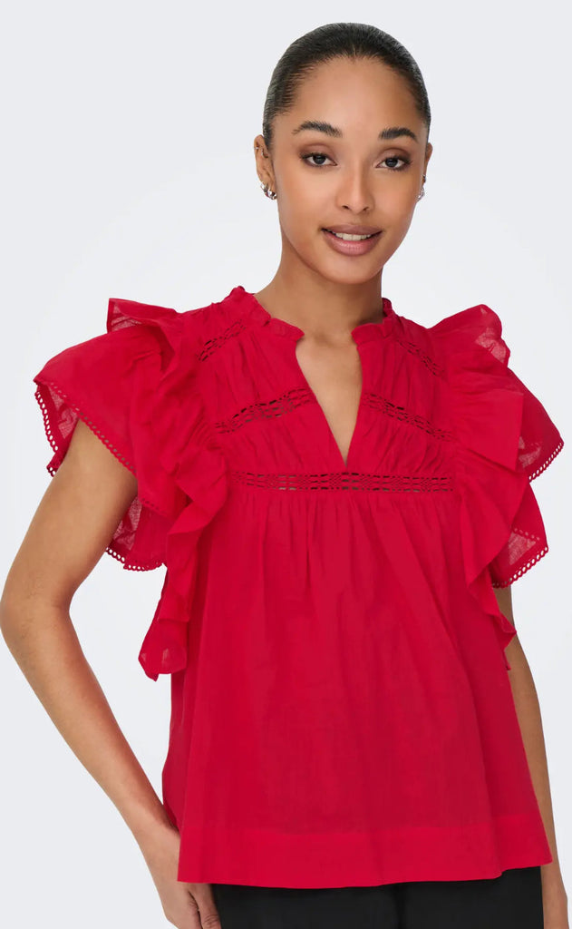 ONLY Topp - Sunny - High Risk Red