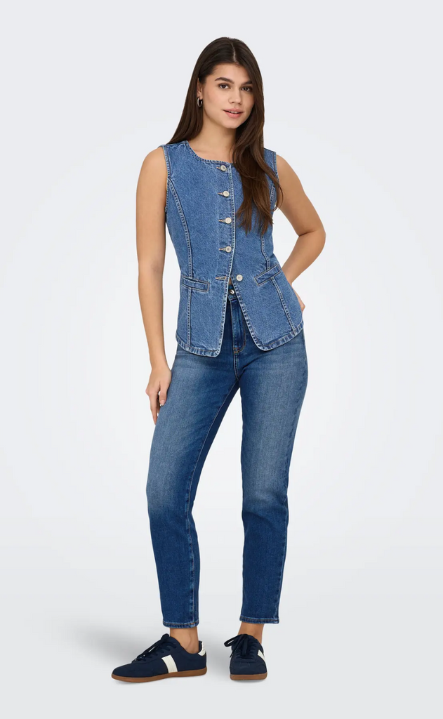 ONLY Vest - Giulina - Medium Blue Denim