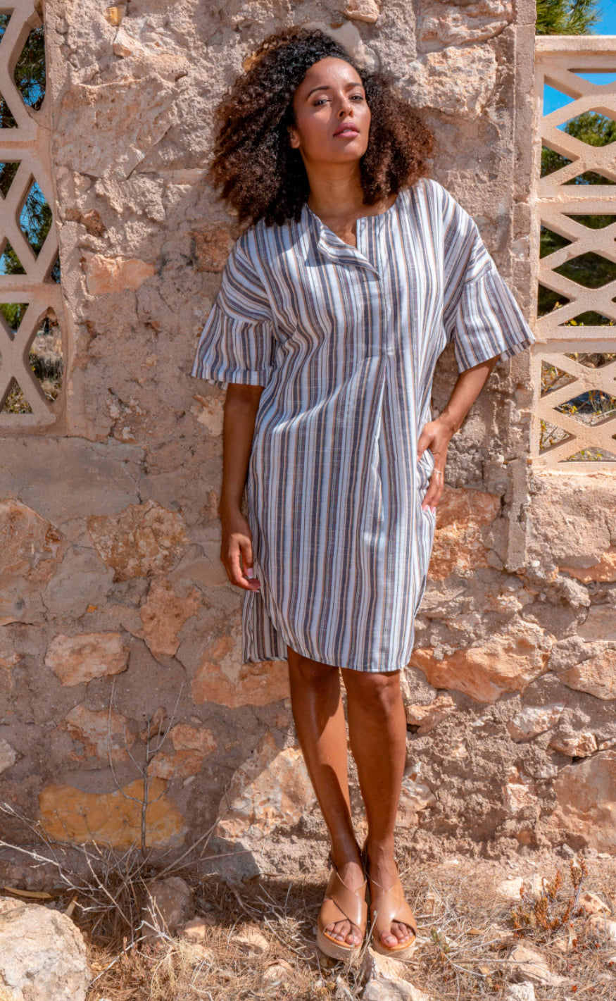 One Two Luxzuz Kjole - Kamille - Navy