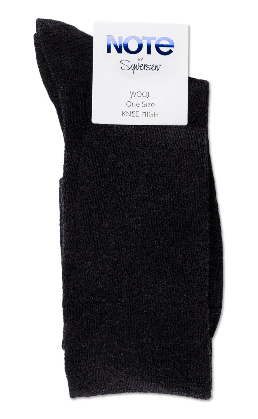 Oroblu Strømper - Note Flat Knit Wool Knee High - Black