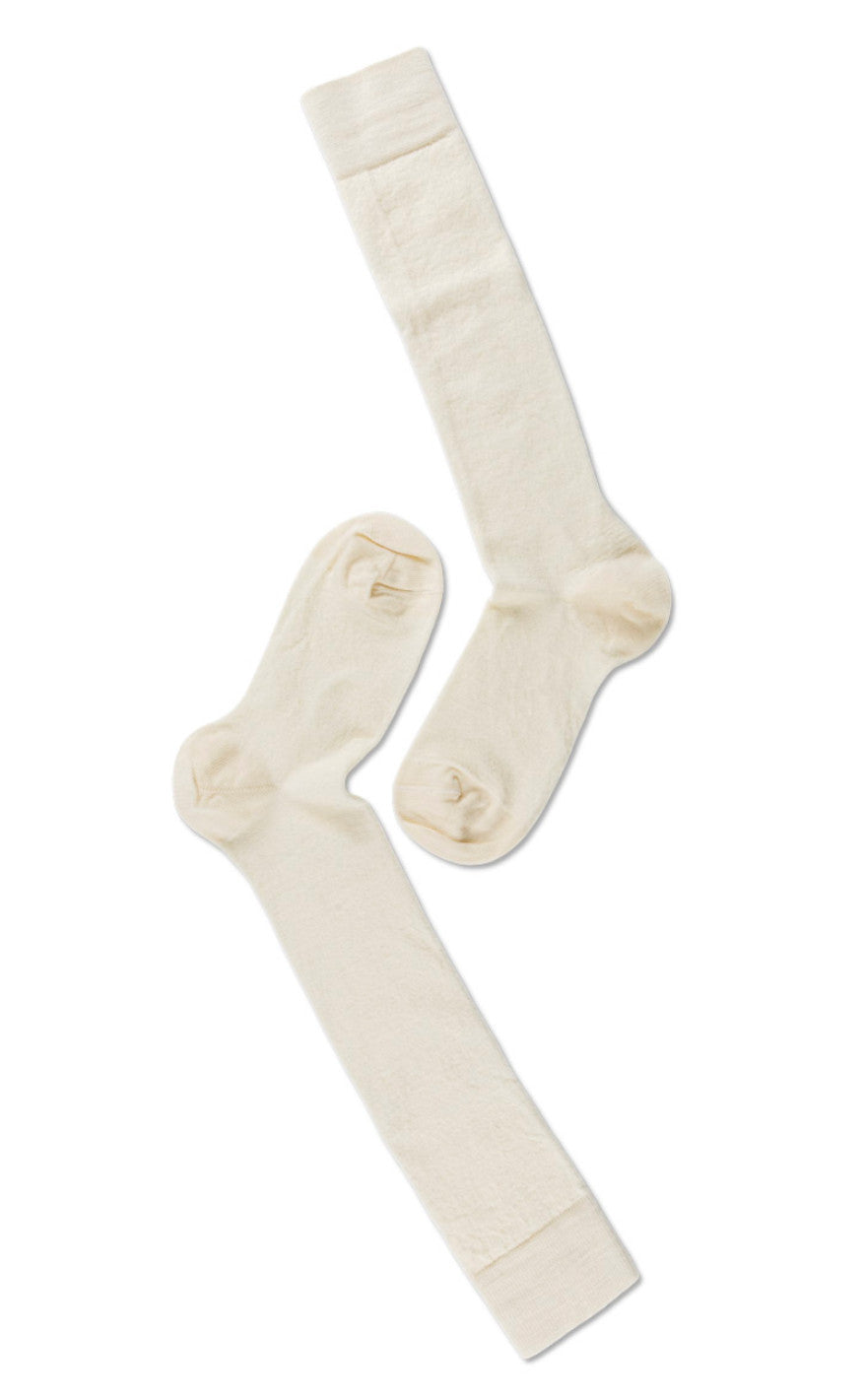Oroblu Strømper - Note Flat Knit Wool Knee High - Offwhite