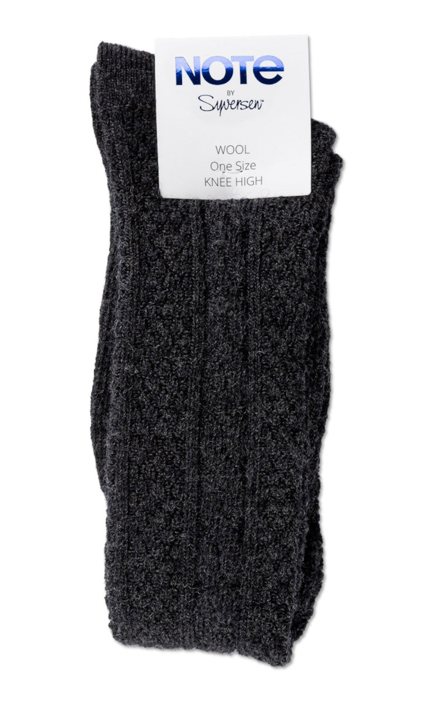 Oroblu Strømper - Note Wool Cable Knee High - Antracite