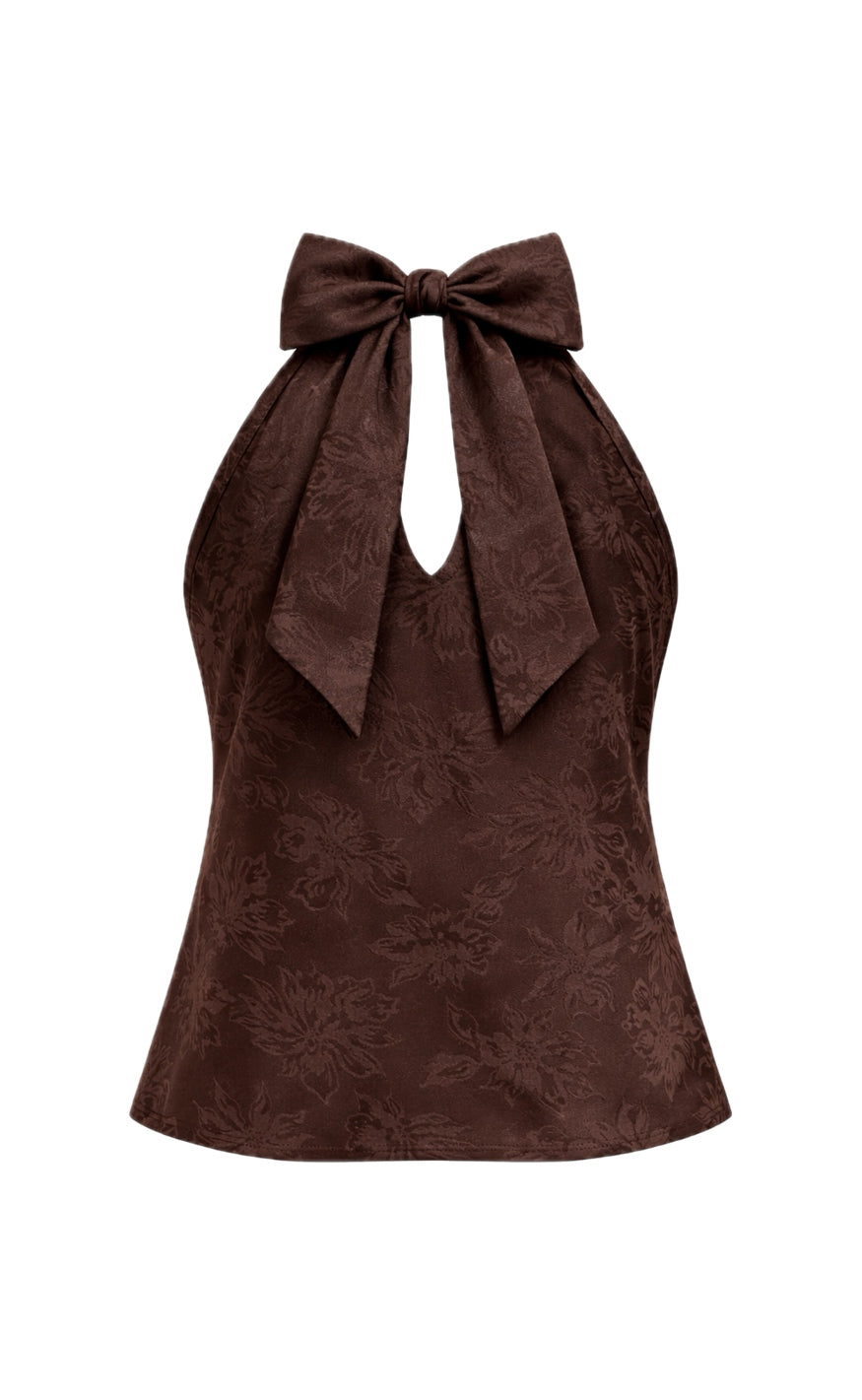 Say INA Copenhagen Topp - Malina - Dark Brown Flower