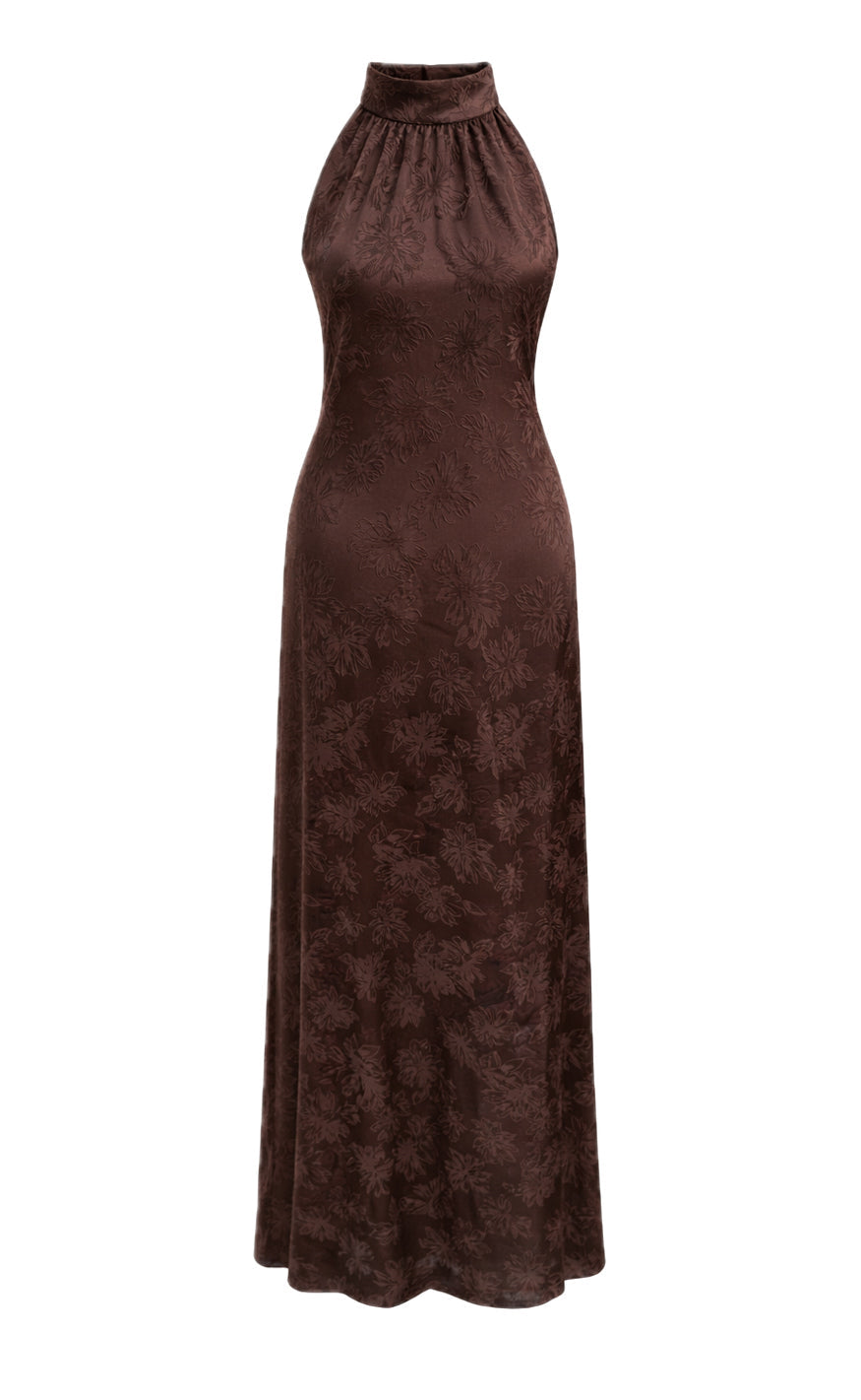 Say INA Copenhagen Kjole - Malina - Dark Brown Flower