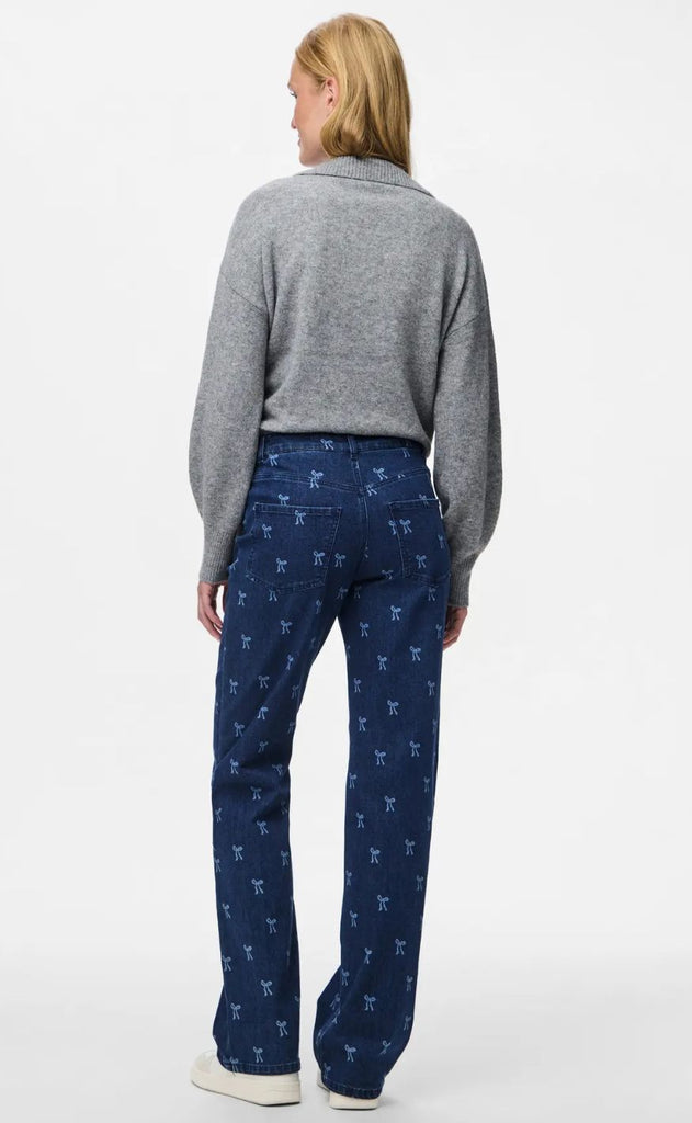 PIECES Bukser - Malume HW - Dark Blue Denim