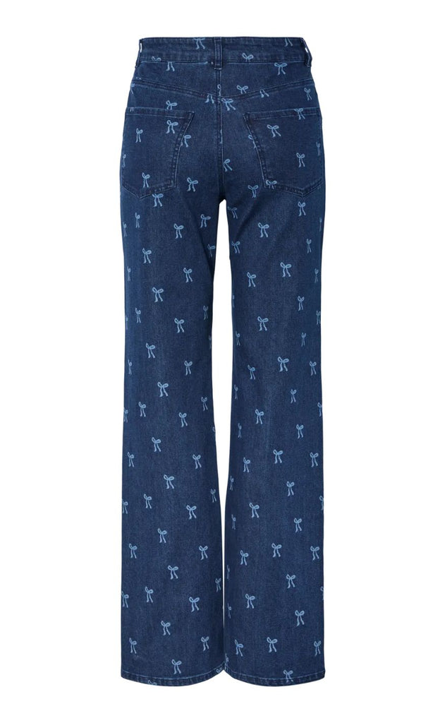 PIECES Bukser - Malume HW - Dark Blue Denim