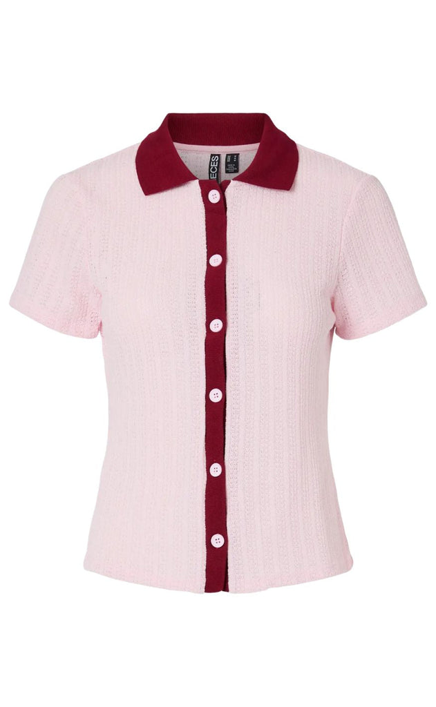 PIECES Topp - Alysia - Pink Tulle/Rhubarb