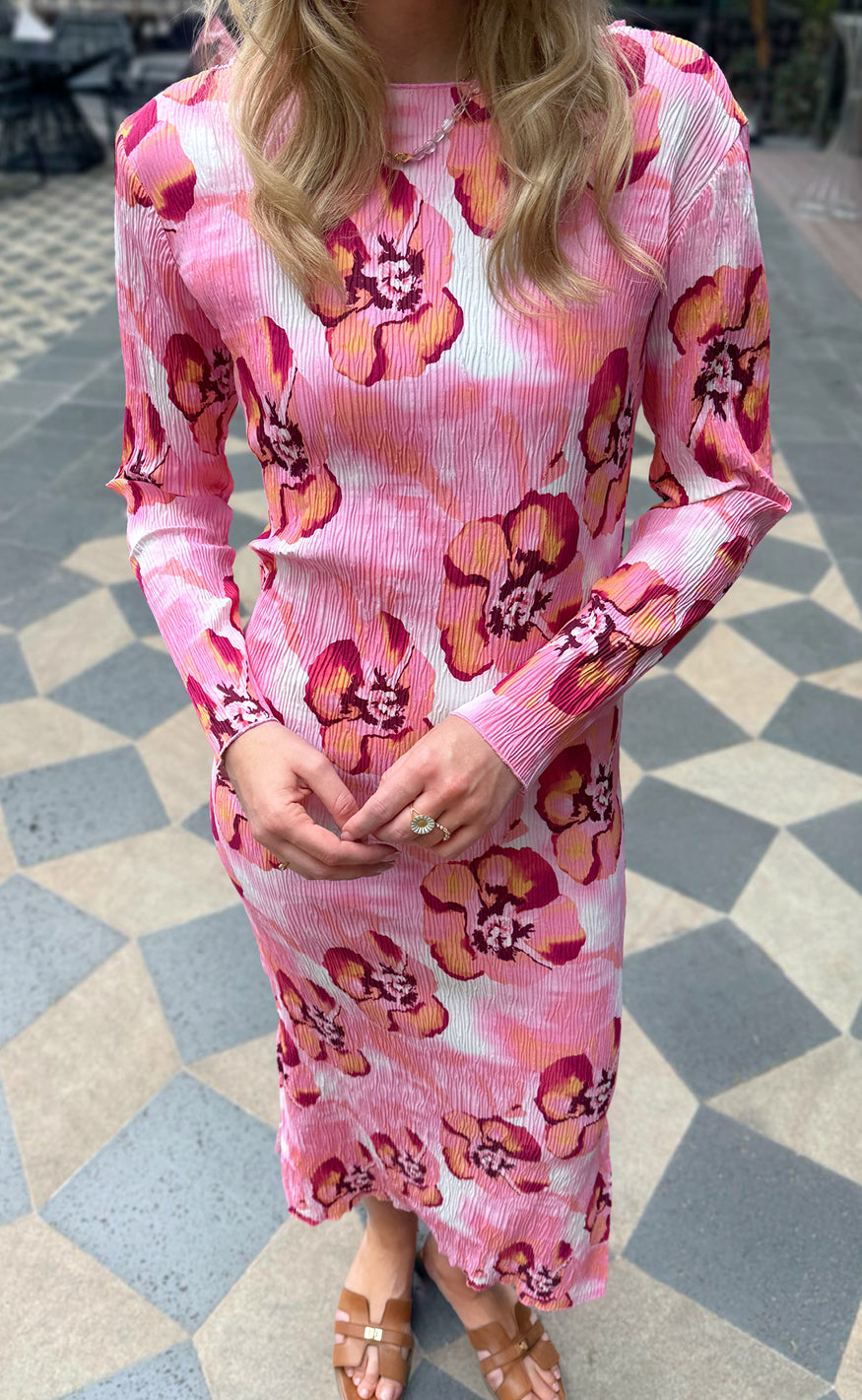 Say INA Copenhagen - Pernille Plisse Dress - Paradise Flowers