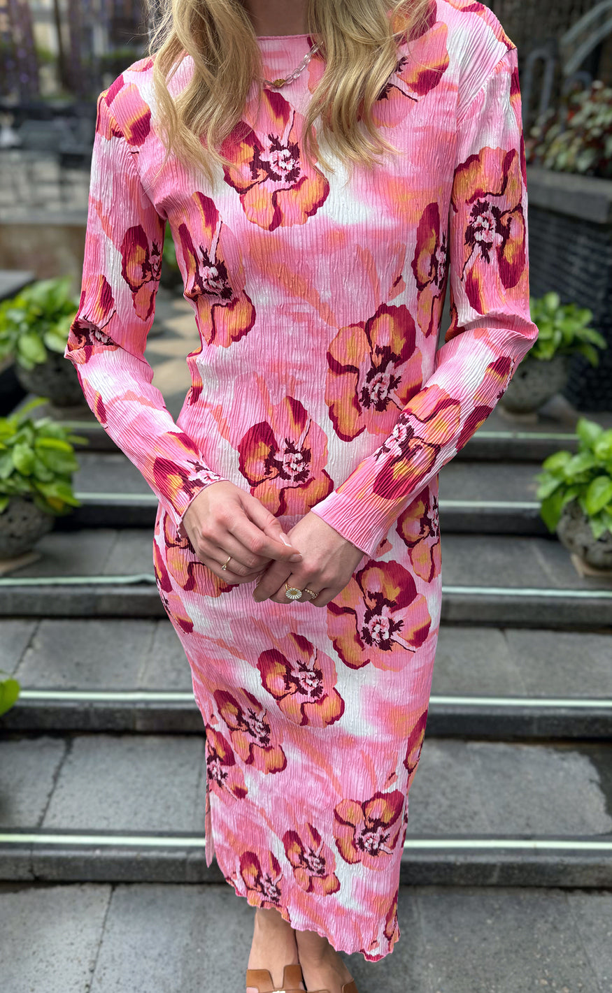 Say INA Copenhagen - Pernille Plisse Dress - Paradise Flowers