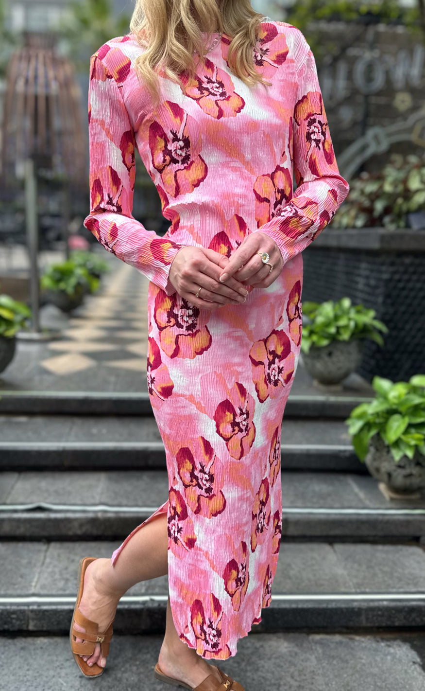Say INA Copenhagen - Pernille Plisse Dress - Paradise Flowers