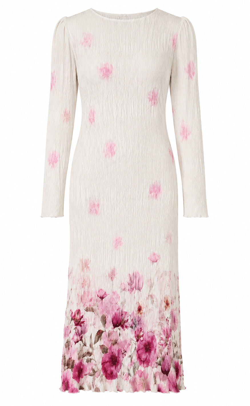 Say INA Copenhagen - Pernille Plisse Dress - Pink Flower Heaven
