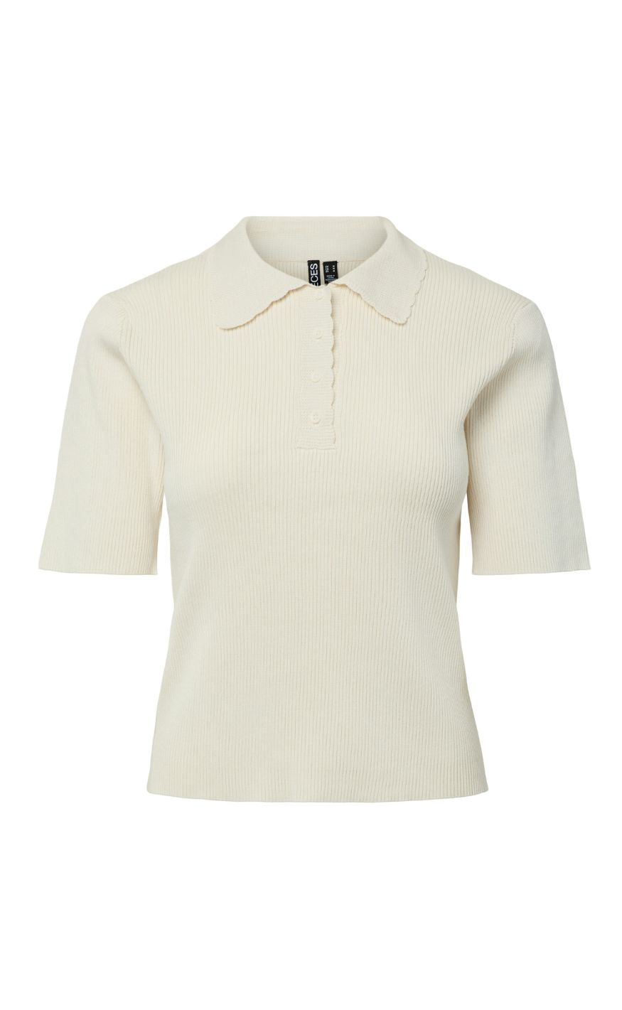 Pieces Bluse  - Gera Polo - Egret