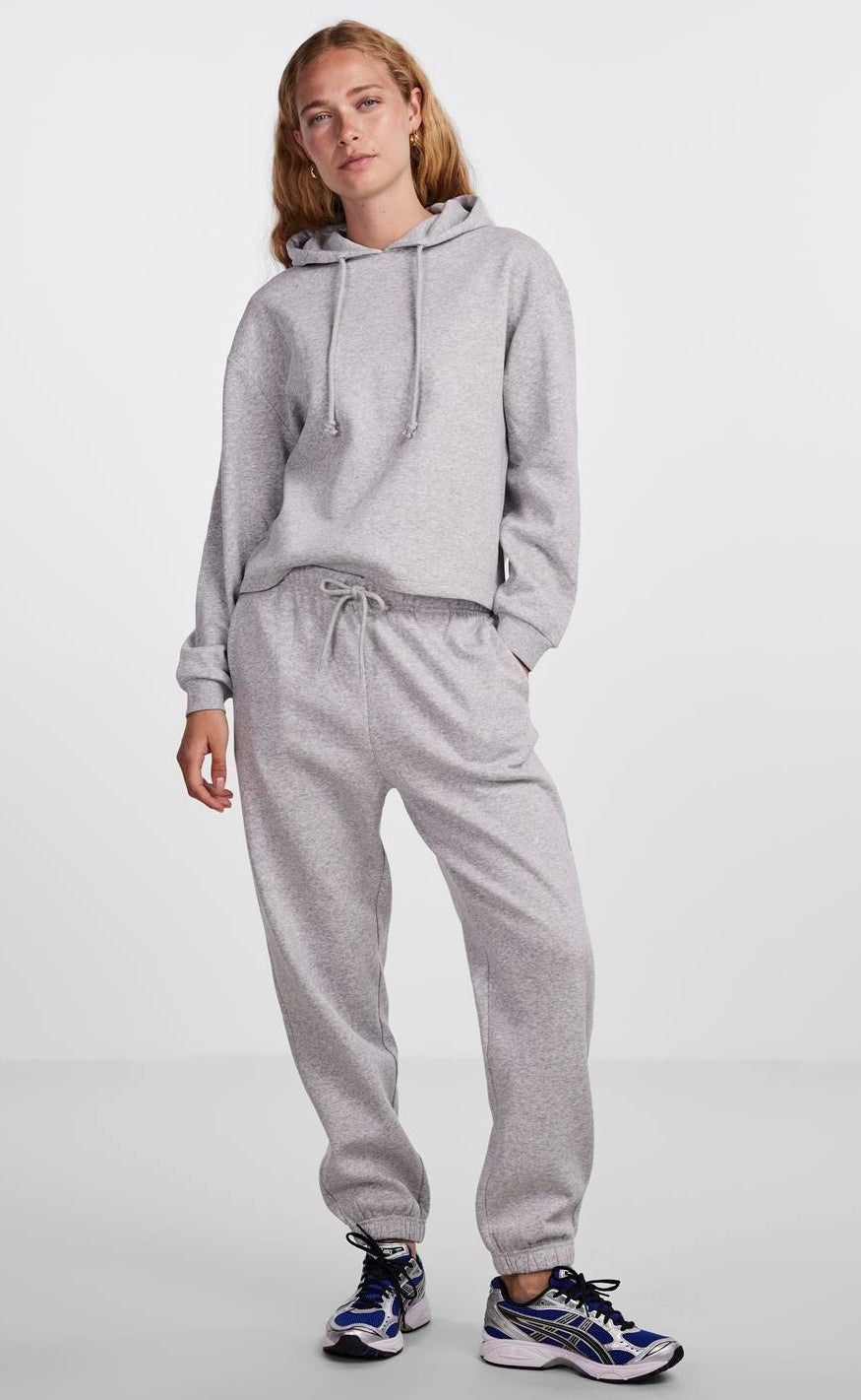 Pieces Bukser - Chilli - Light Grey Melange