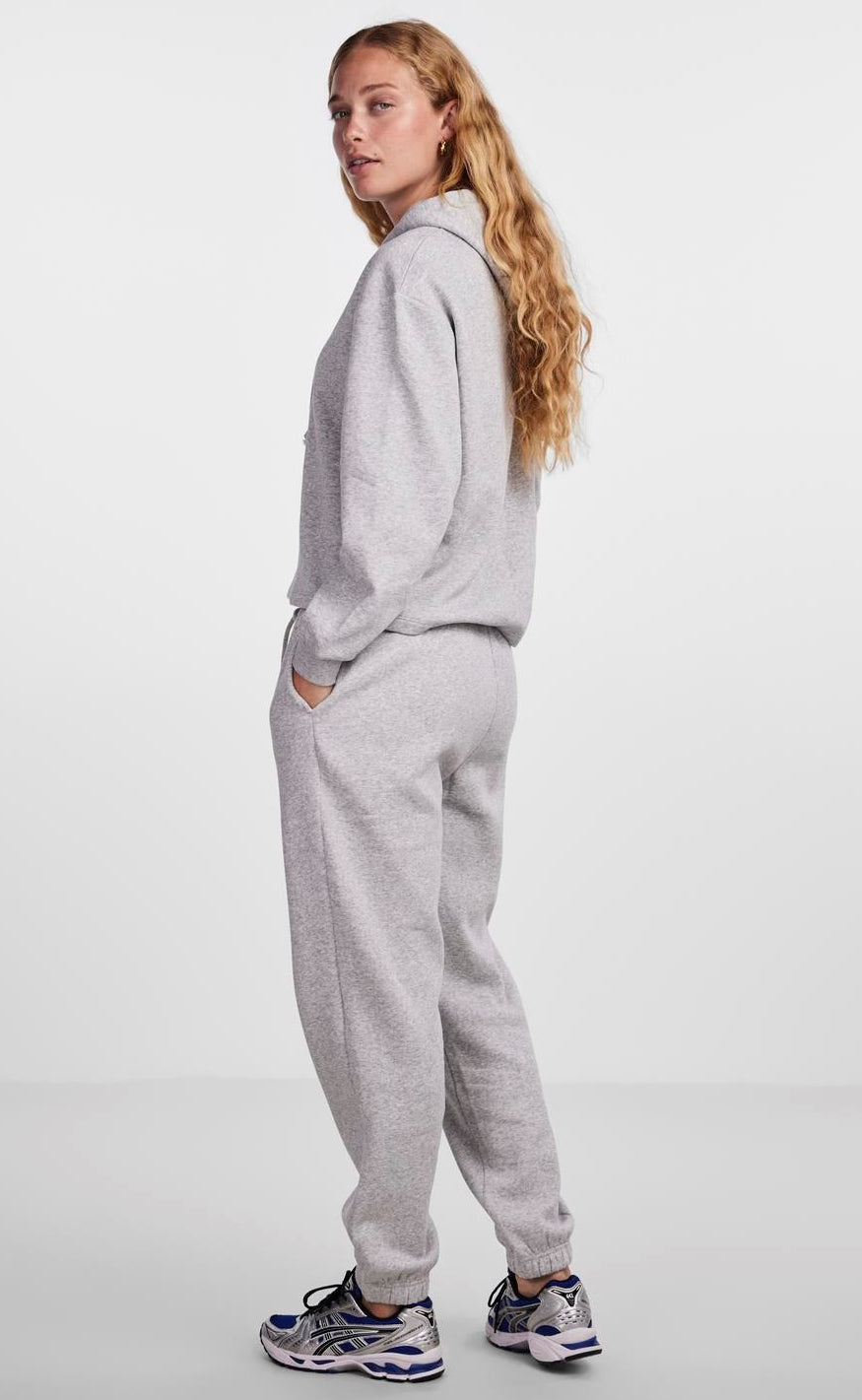 Pieces Bukser - Chilli - Light Grey Melange
