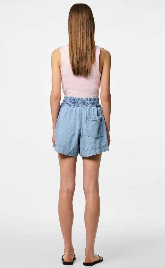Pieces Shorts - Flora - Light Blue Denim