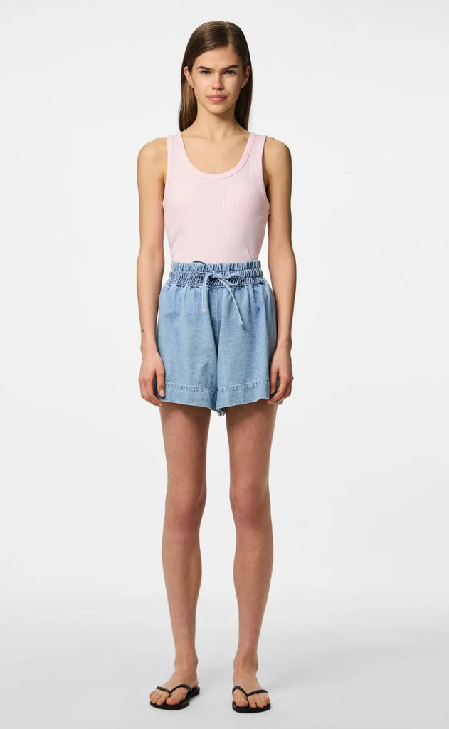 Pieces Shorts - Flora - Light Blue Denim