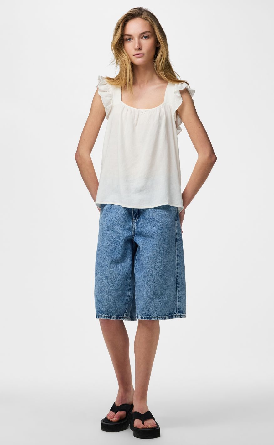 Pieces Topp - Pia - Bright White/Bright White