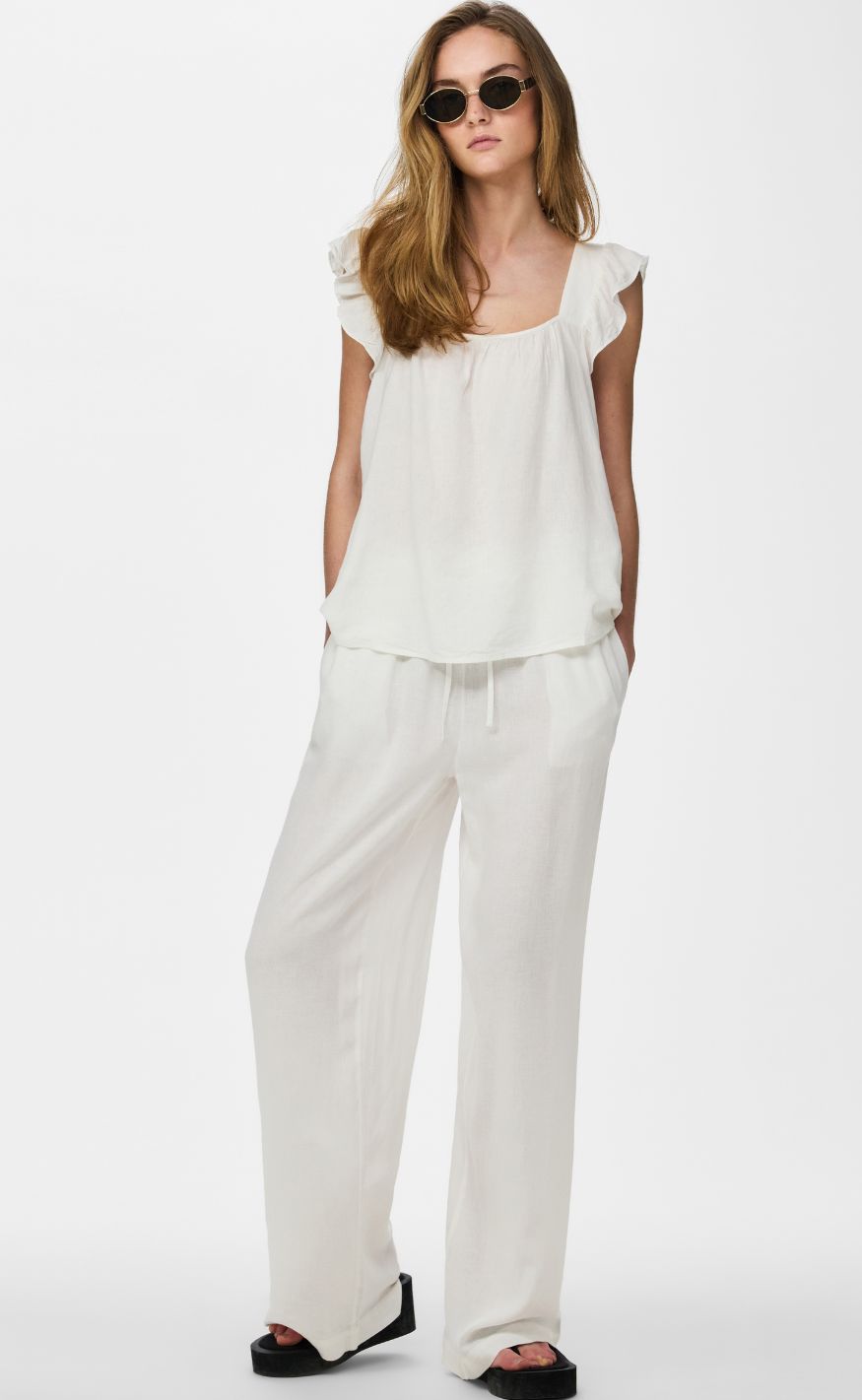 Pieces Topp - Pia - Bright White/Bright White