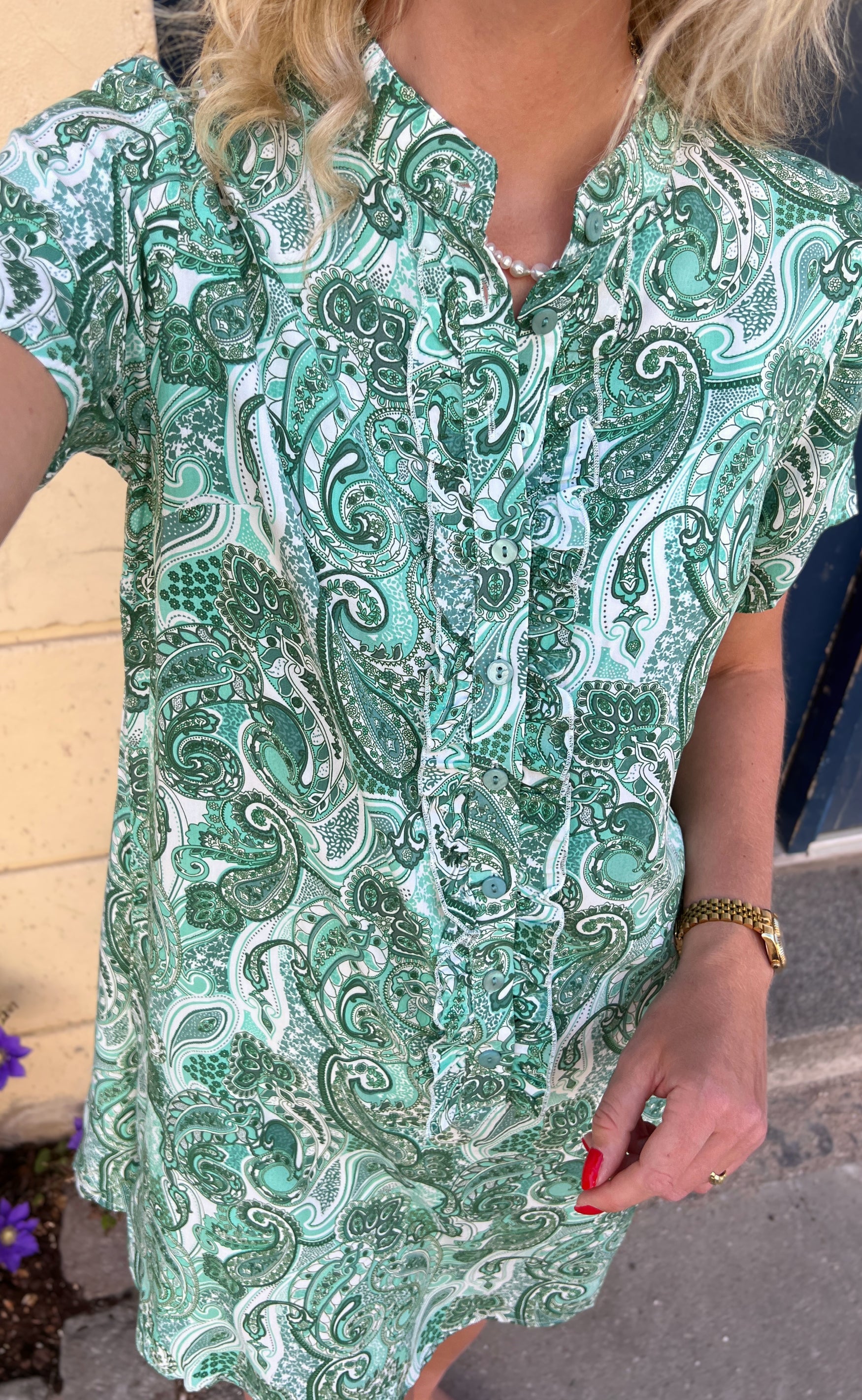 INA Copenhagen Kjole - Flora - Green Paisley