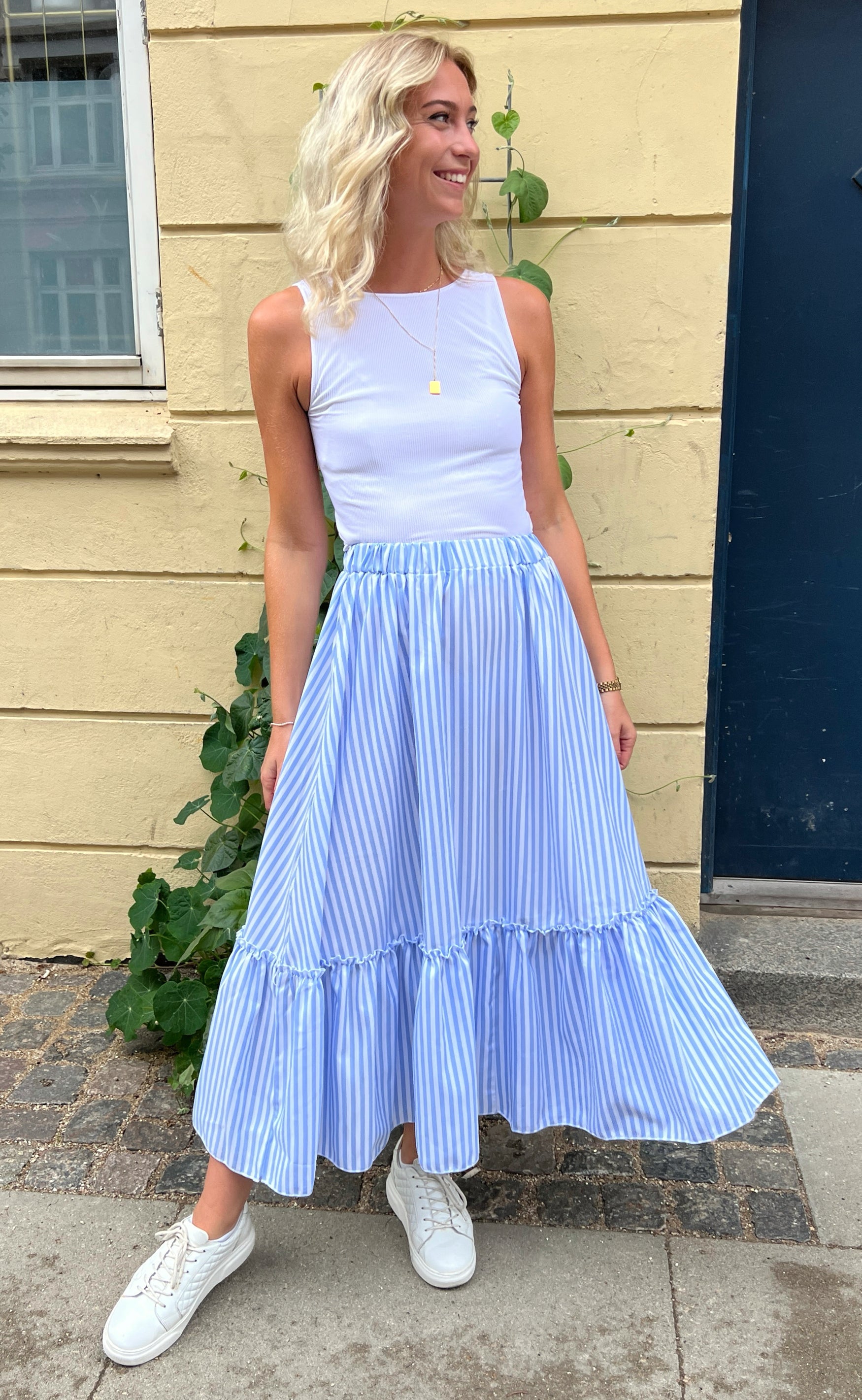 INA Copenhagen Skjørt - Hanna - Blue/White Stripe