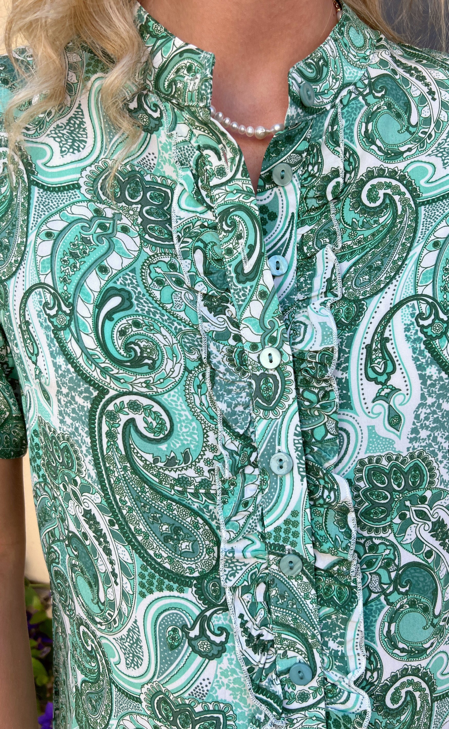 INA Copenhagen Kjole - Flora - Green Paisley