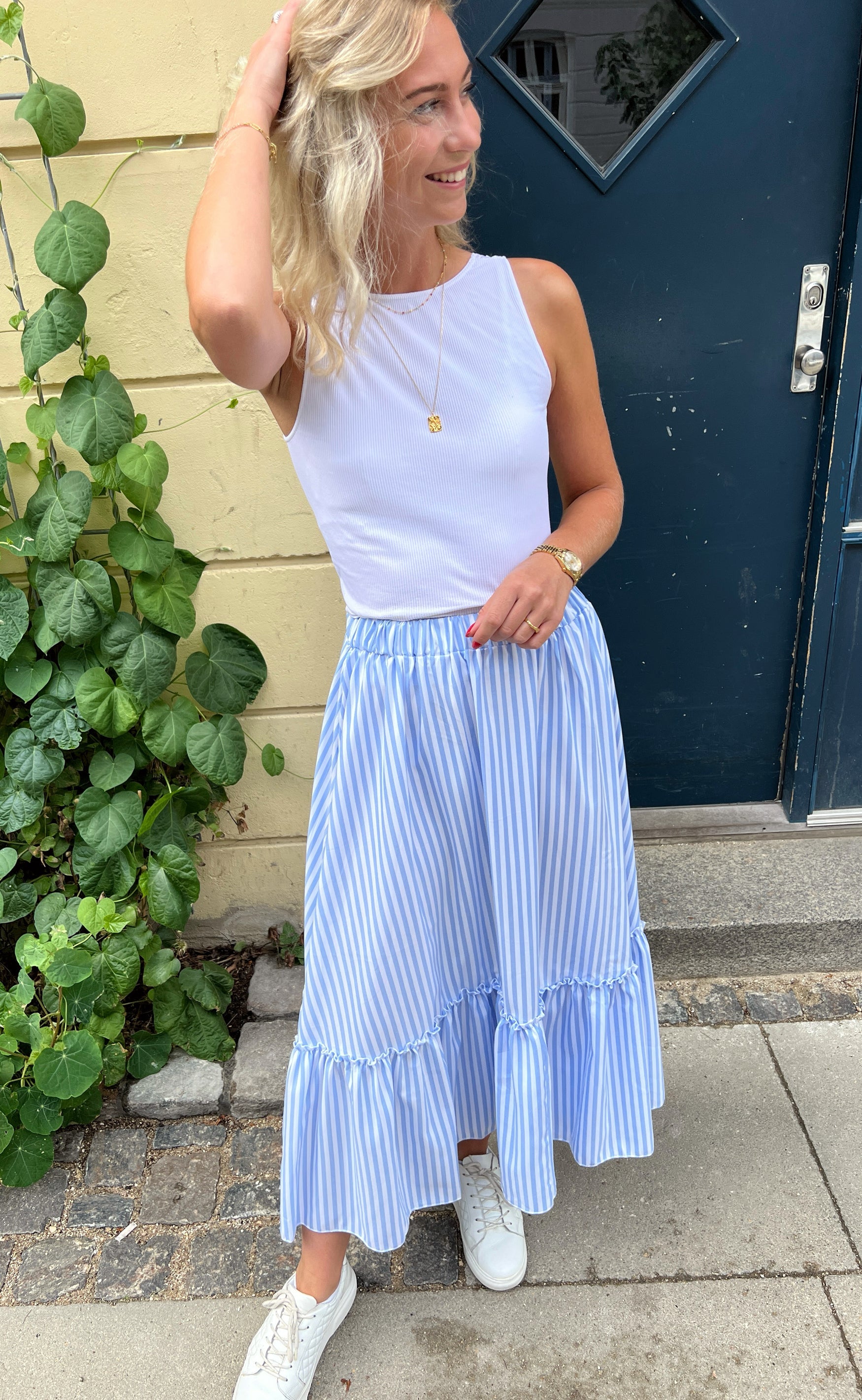 INA Copenhagen Skjørt - Hanna - Blue/White Stripe