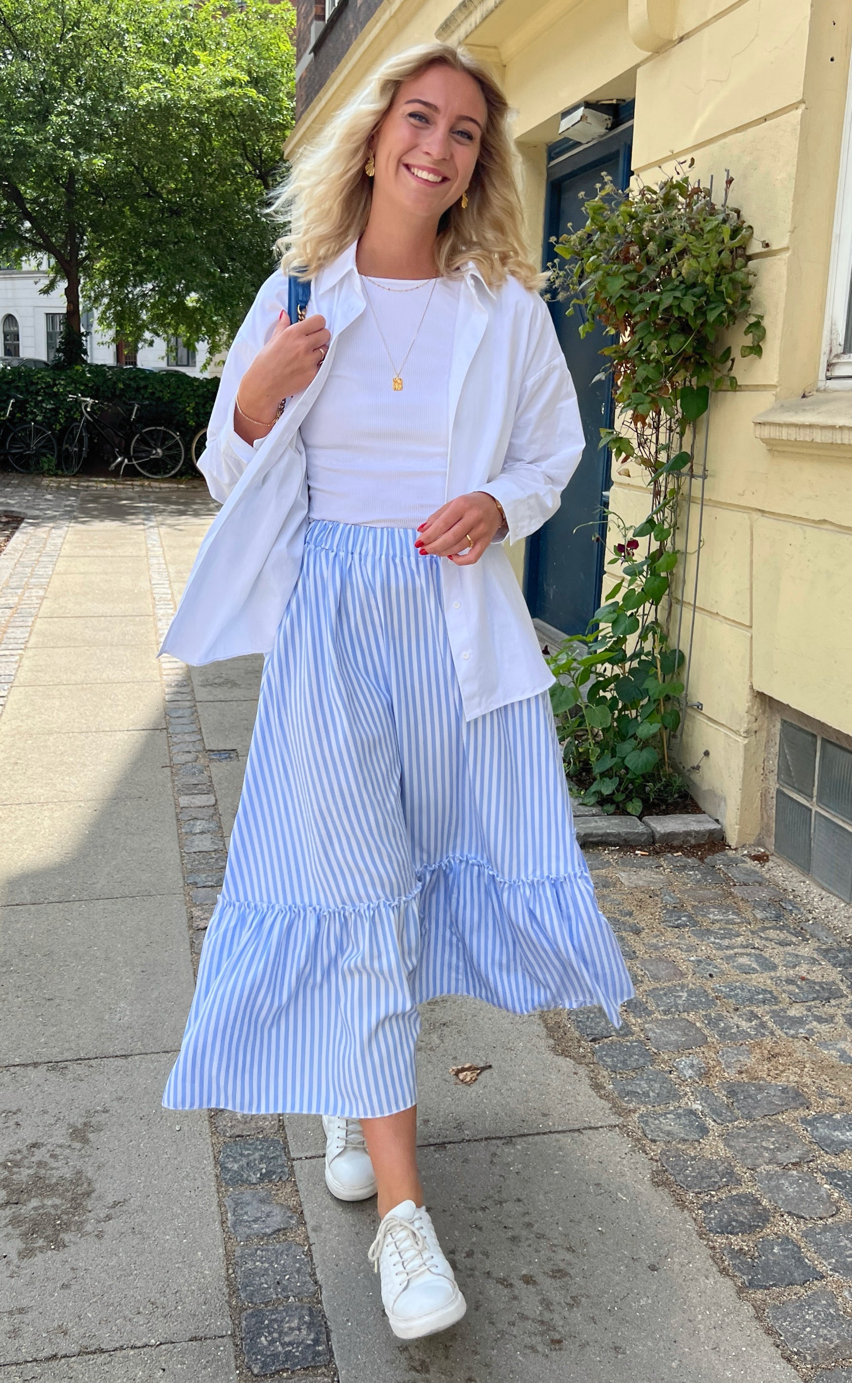 INA Copenhagen Skjørt - Hanna - Blue/White Stripe
