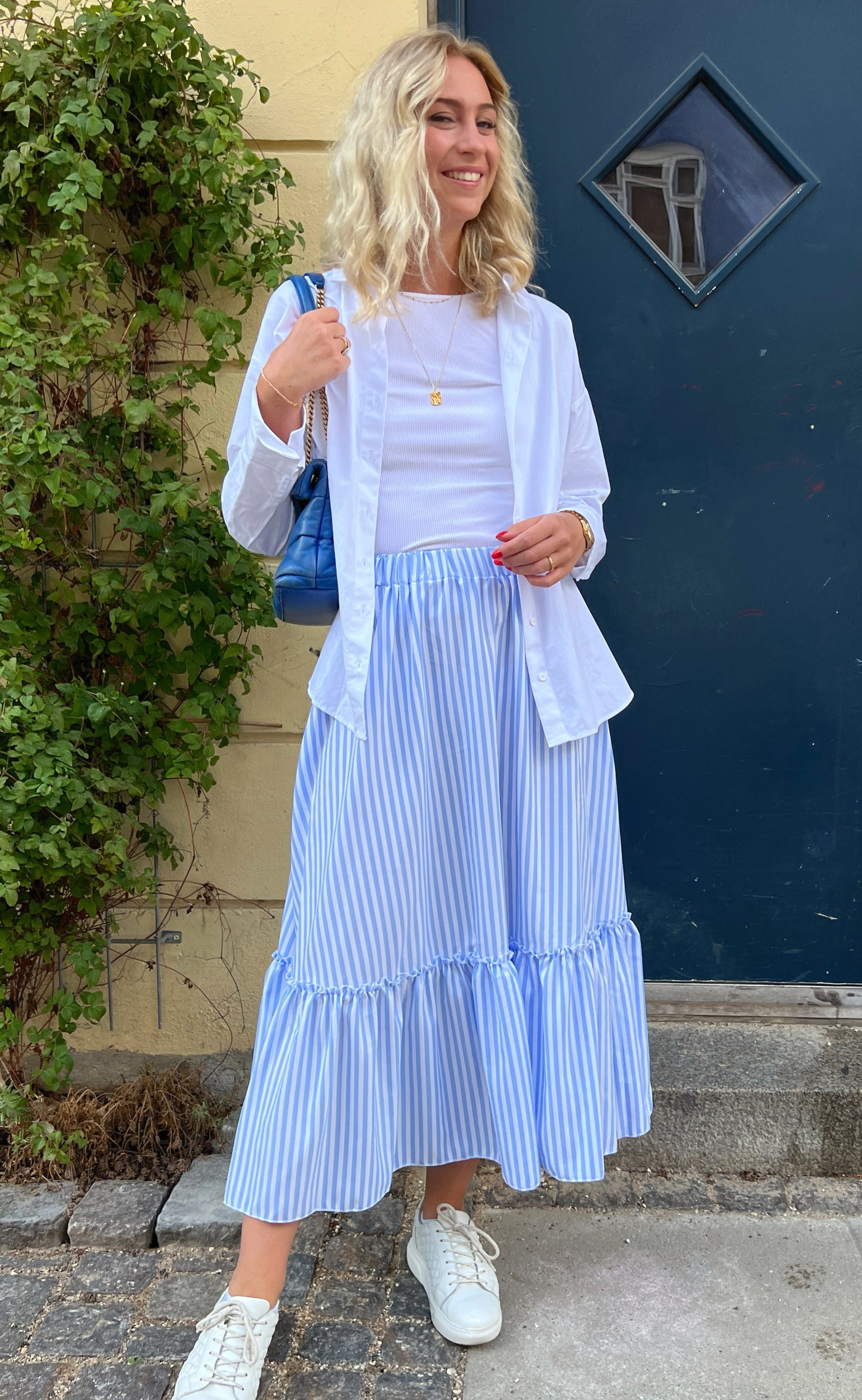 INA Copenhagen Skjørt - Hanna - Blue/White Stripe
