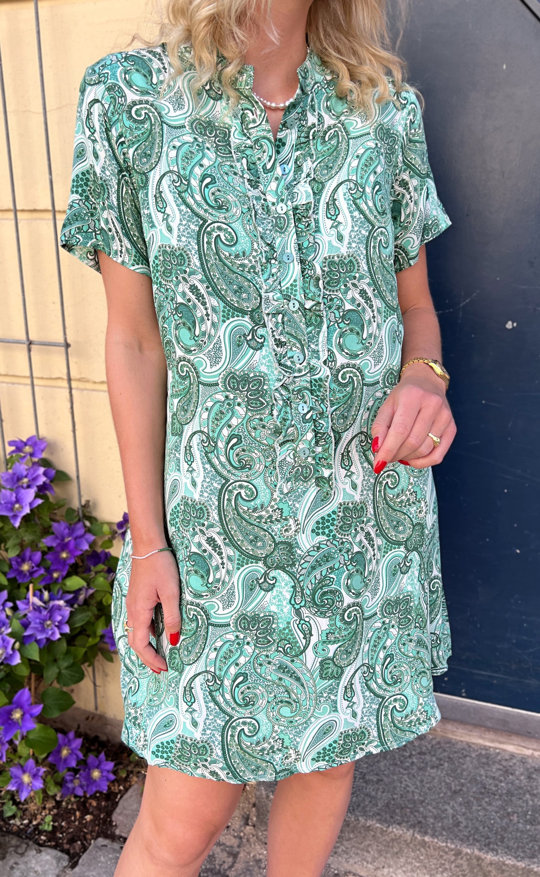INA Copenhagen Kjole - Flora - Green Paisley