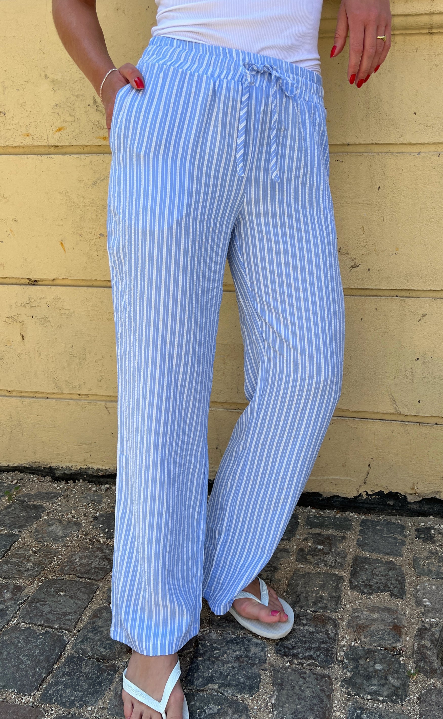 INA Copenhagen Bukser - Grace - Blue/White Stripe