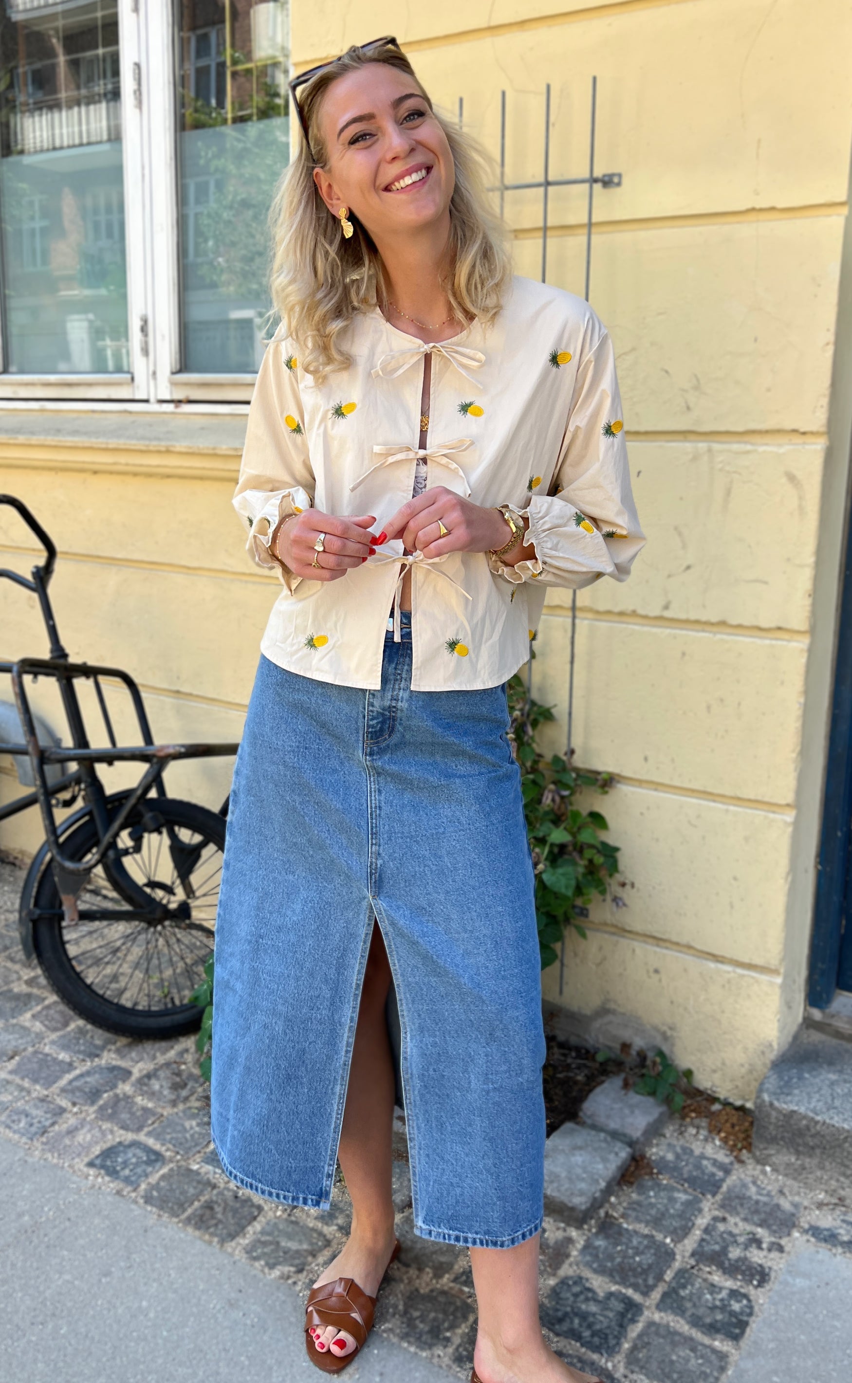 INA Copenhagen Bluse - Leonora - Off White W. Pineapple