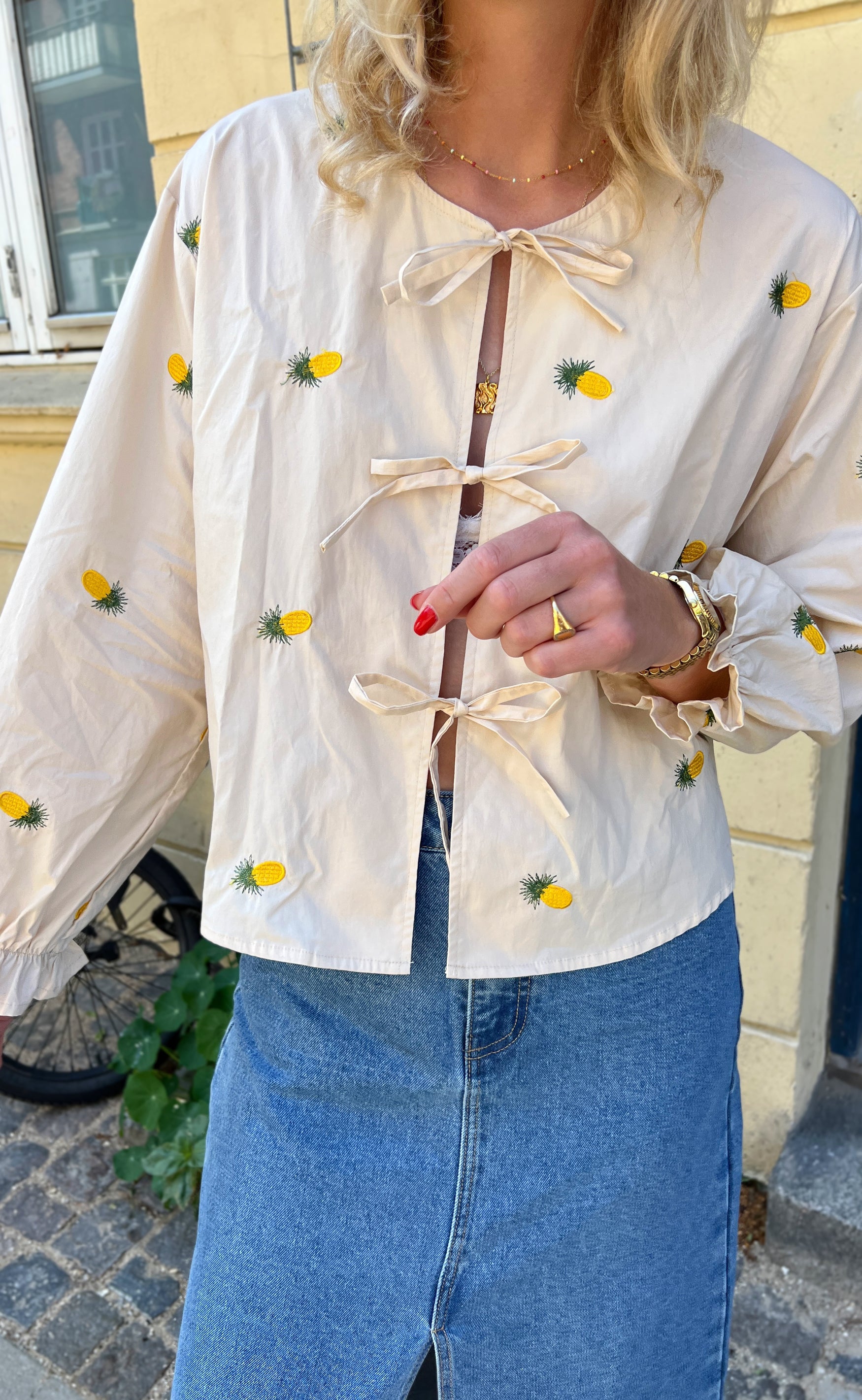 INA Copenhagen Bluse - Leonora - Off White W. Pineapple