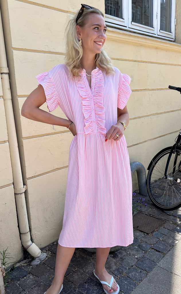 INA Copenhagen Kjole - Amelia - Pink Striped