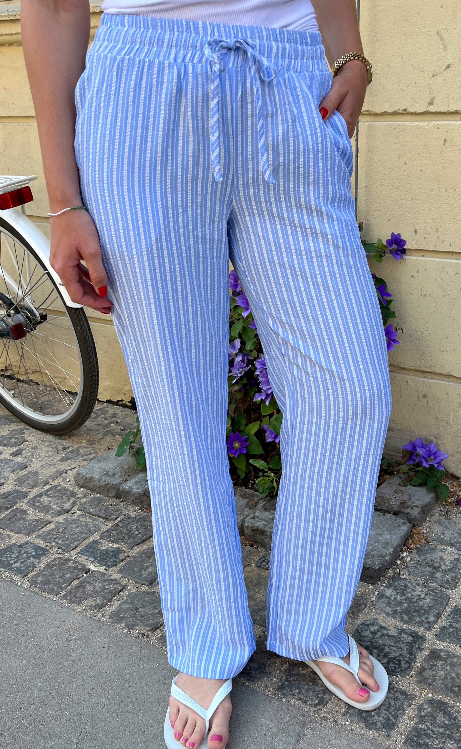 INA Copenhagen Bukser - Grace - Blue/White Stripe
