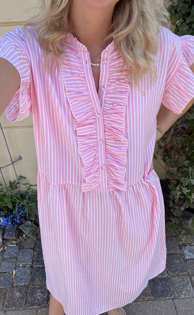 INA Copenhagen Kjole - Amelia - Pink Striped