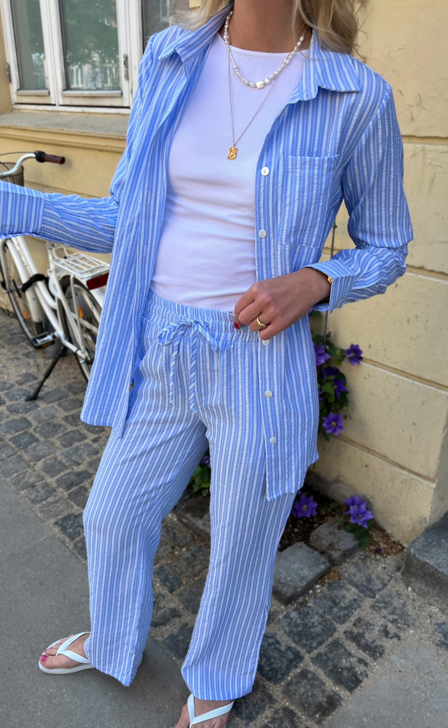 INA Copenhagen Skjorte - Grace - Blue/White Stripe