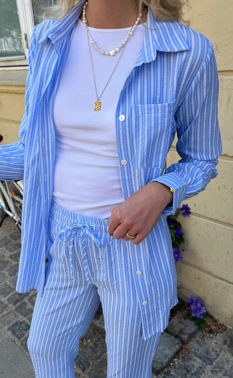 INA Copenhagen Skjorte - Grace - Blue/White Stripe