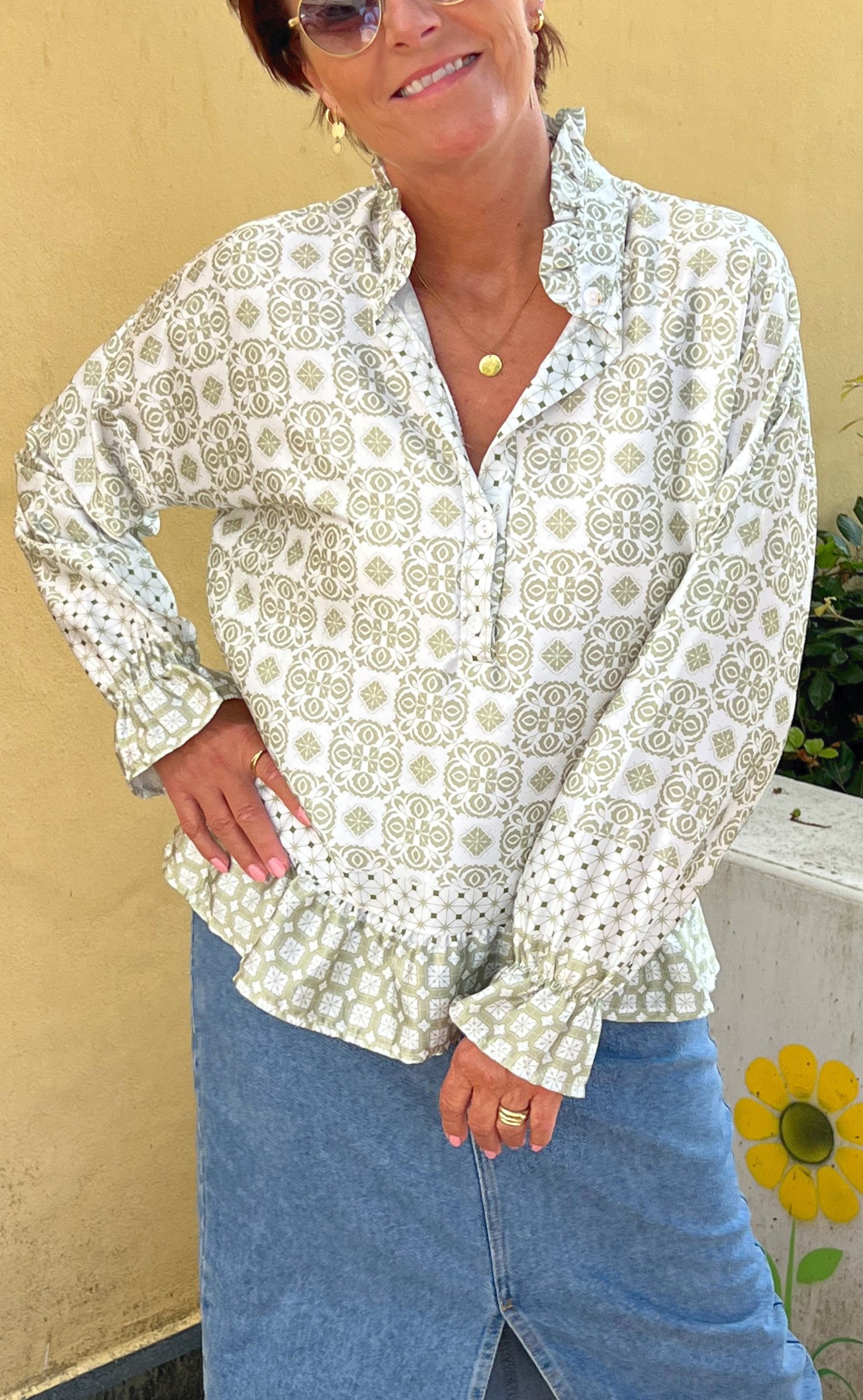 Marta Du Chateau Bluse - 5846 - Kaki