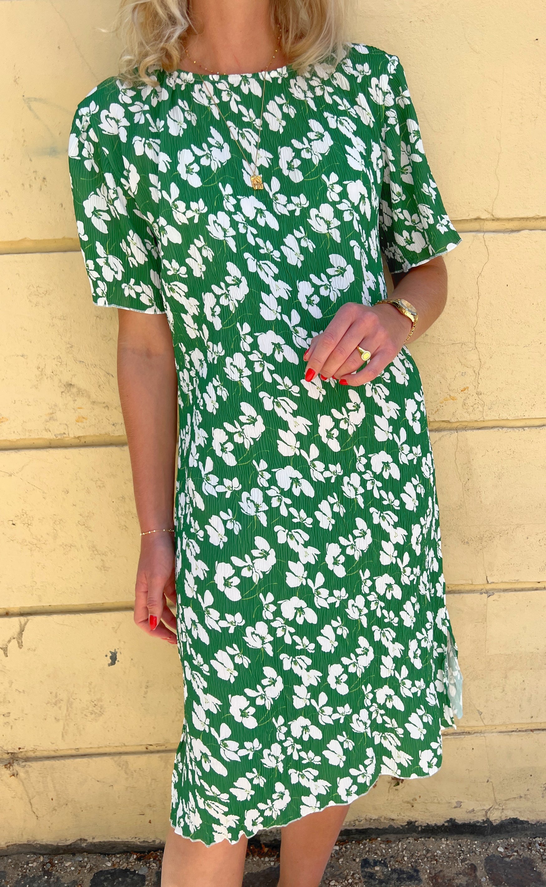 INA Copenhagen Kjole - Nancy Plisse - Green Flower