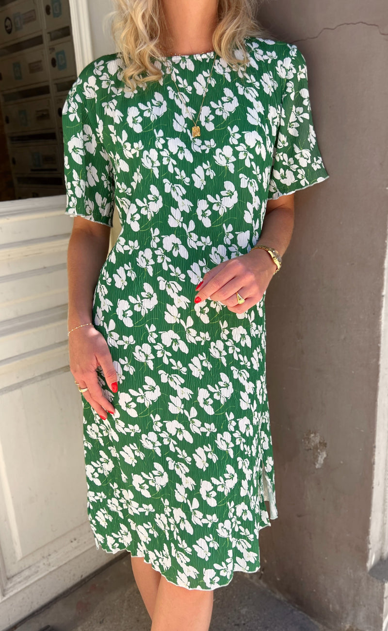 INA Copenhagen Kjole - Nancy Plisse - Green Flower