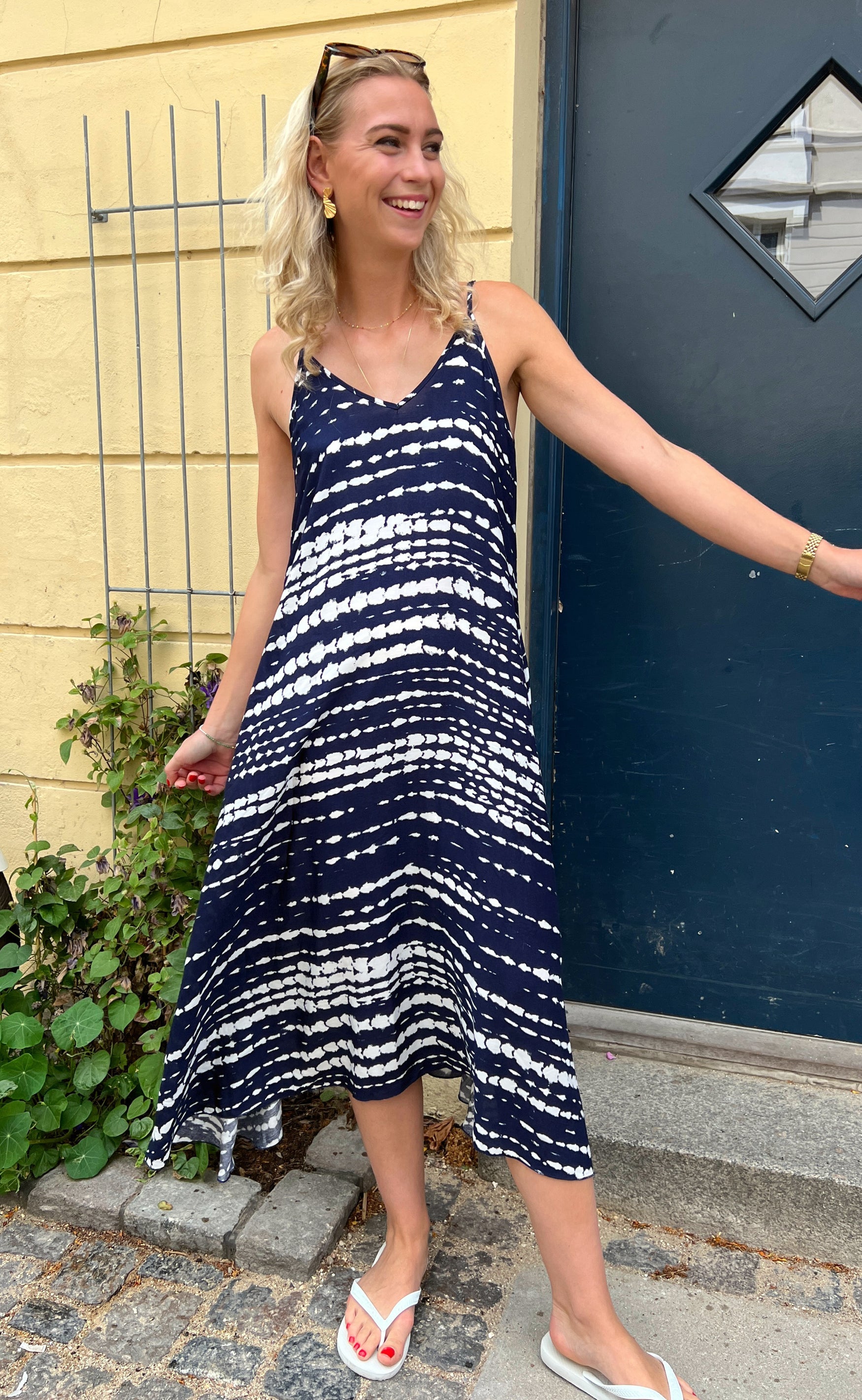 INA Copenhagen Kjole - Klara - Navy Tie Dye
