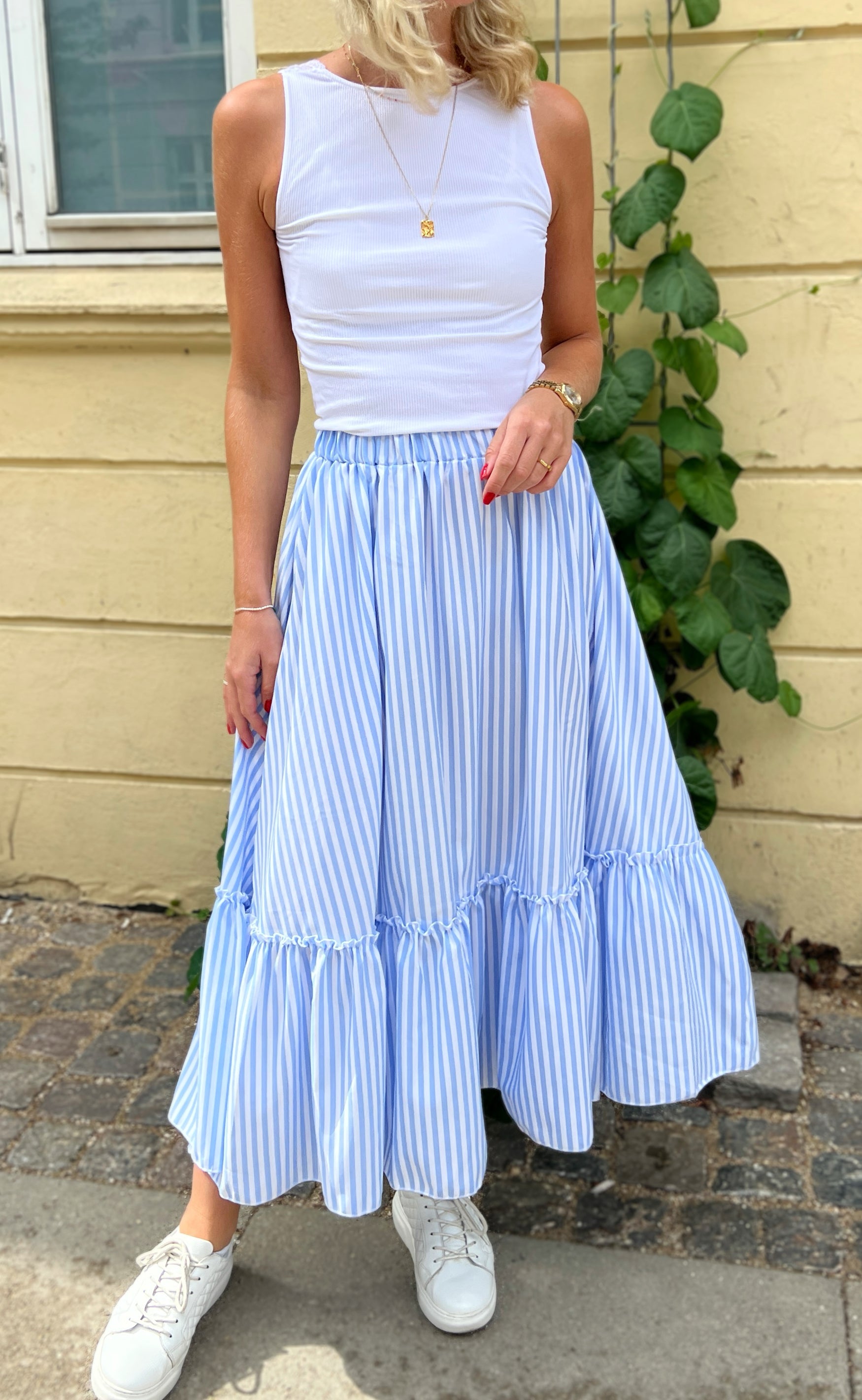 INA Copenhagen Skjørt - Hanna - Blue/White Stripe