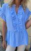 Say INA Copenhagen Topp - Freya - Blue Striped